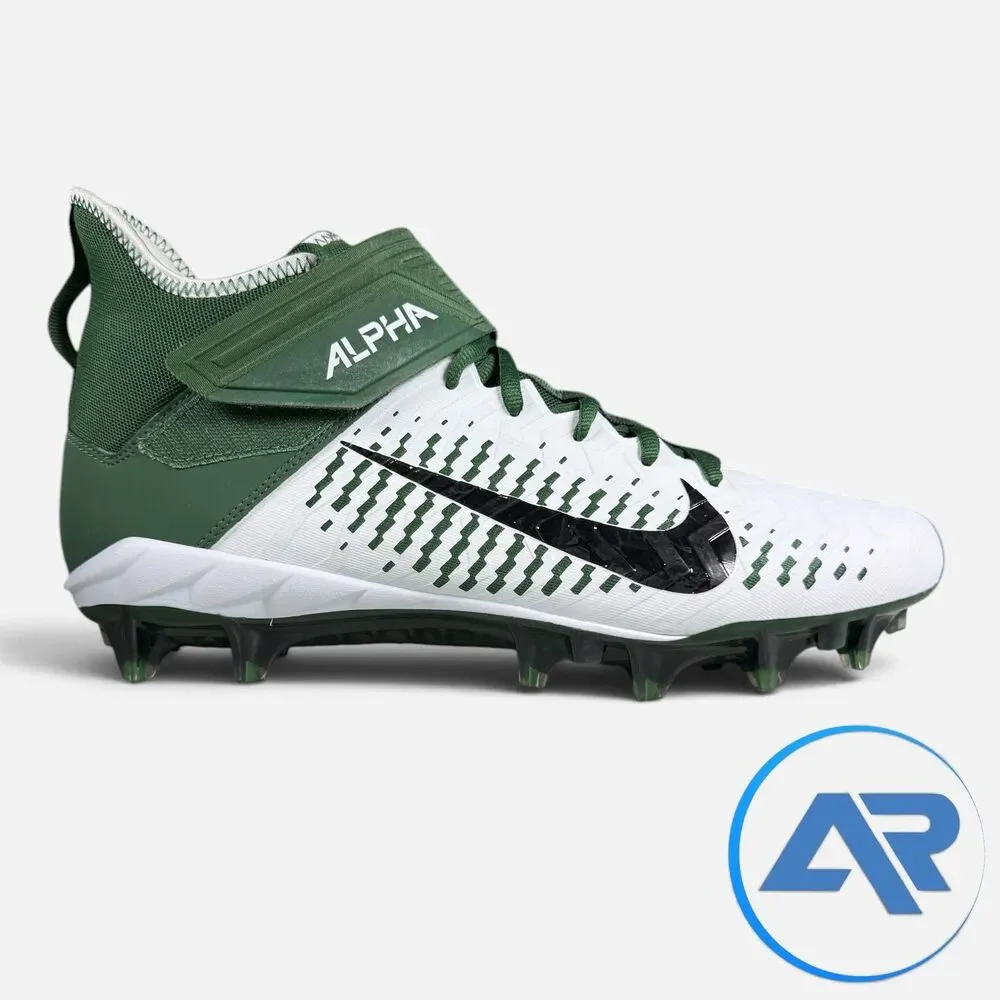 Nike Alpha Menace Pro 2 Men's Size 12.5 Football Cleats White Green BV3945-107